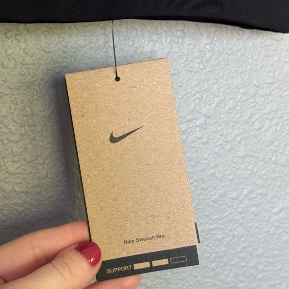 Nike Black Sports Bra with White Logo - Picture 3 of 6